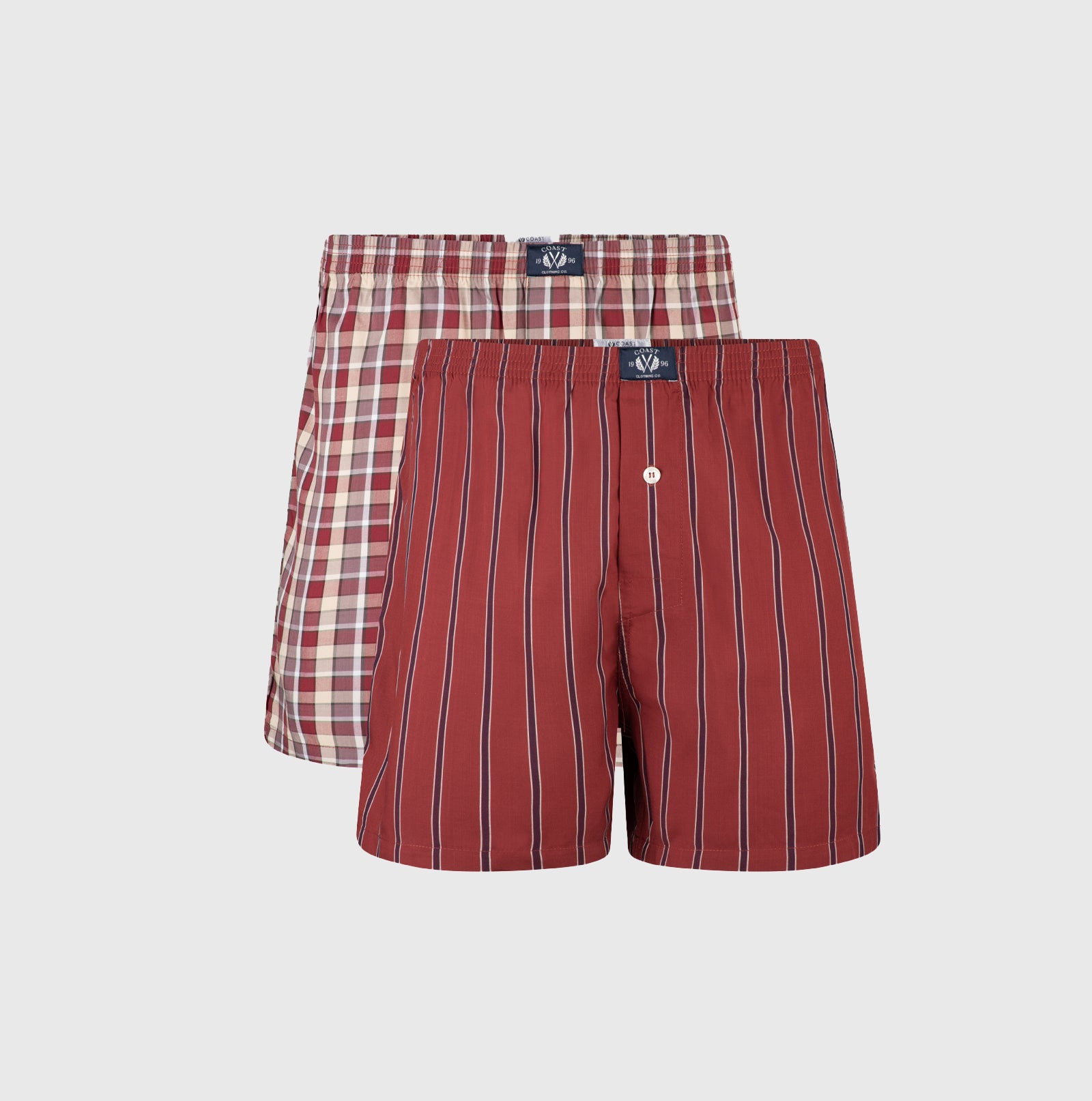 bamboo boxer shorts 2 pack in red