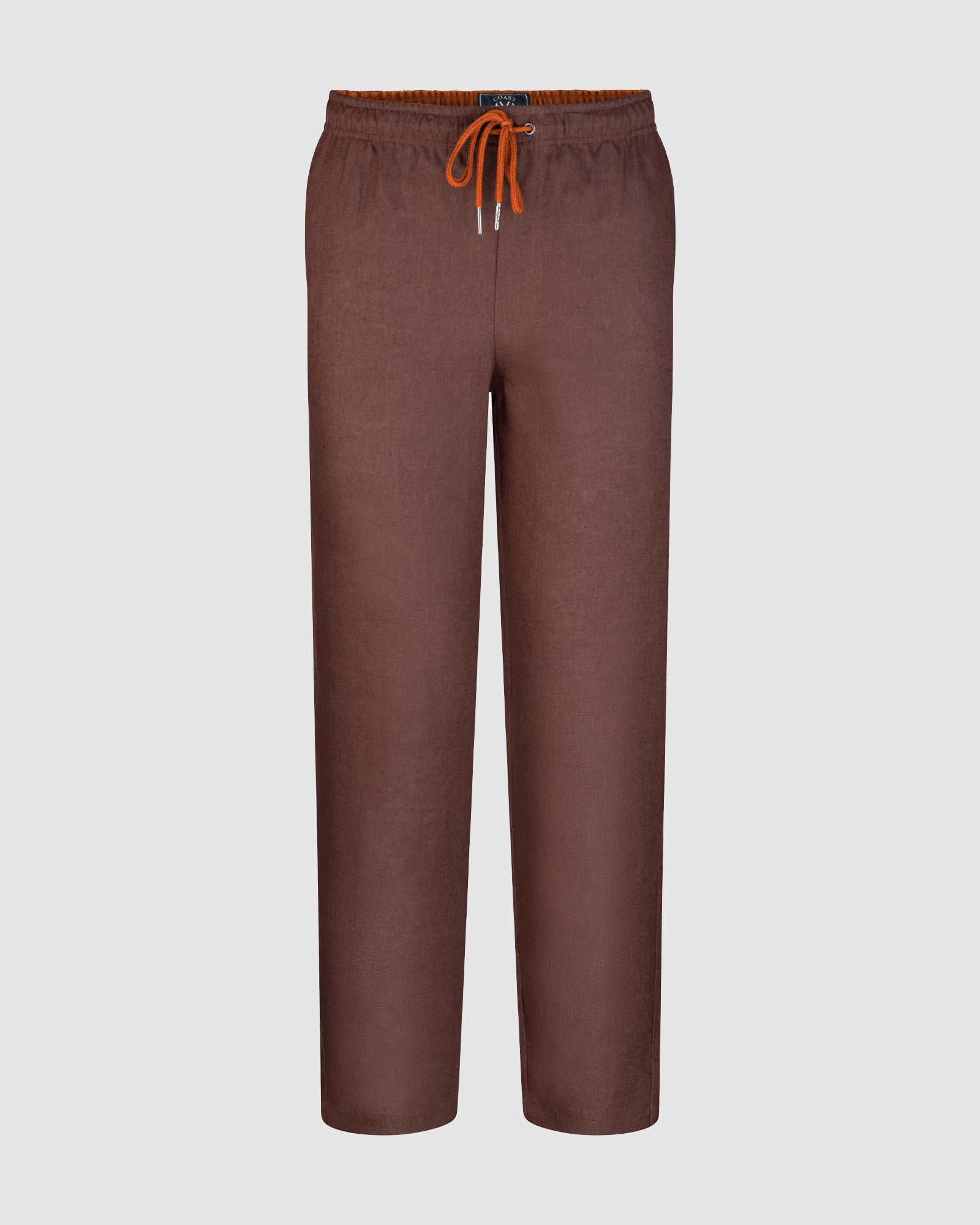 chocolate brown linen pants
