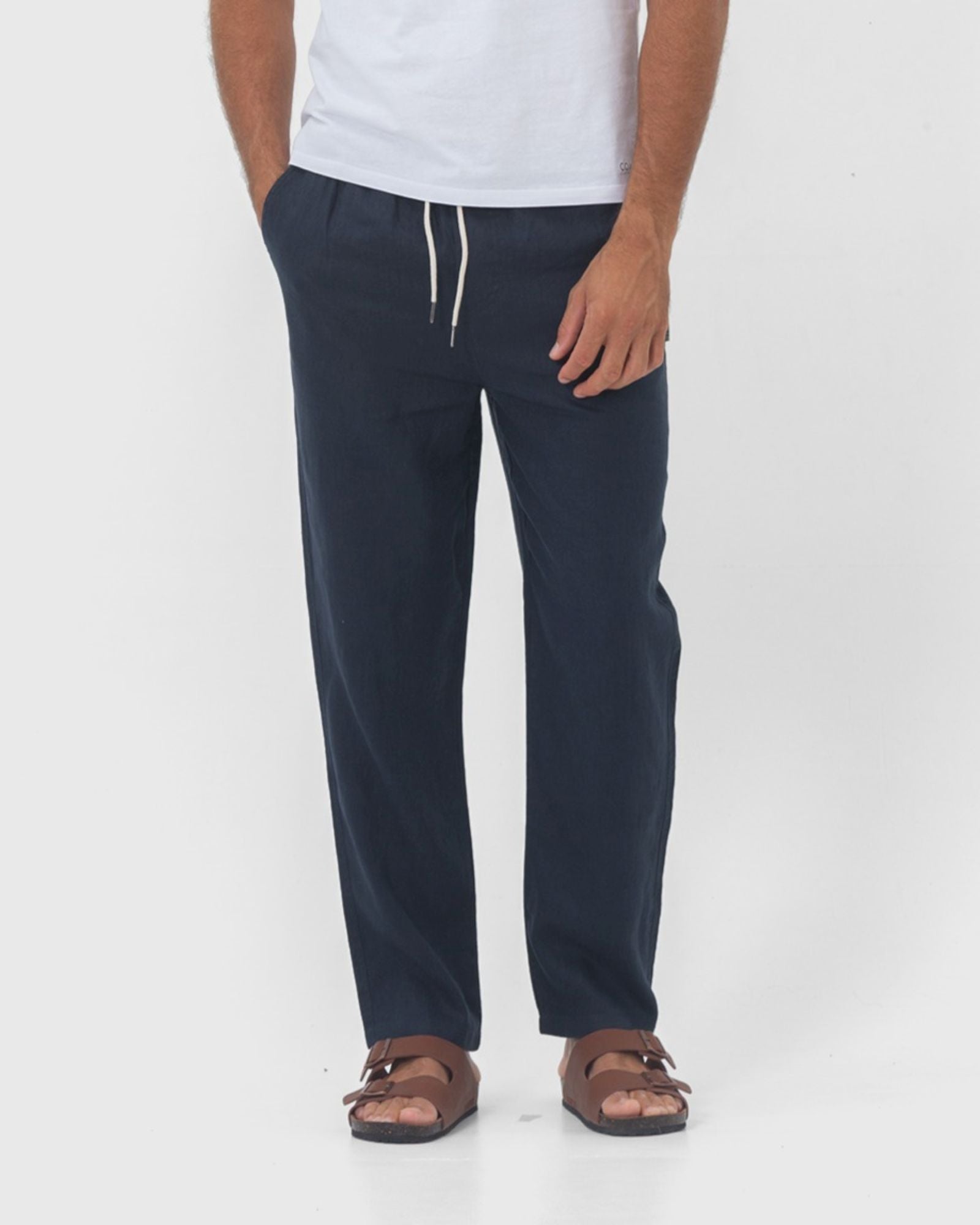 COMFORT LINEN PANTS 2025 - NAVY. サイズM Coast Linen Pants - Navy – Coast Clothing Co