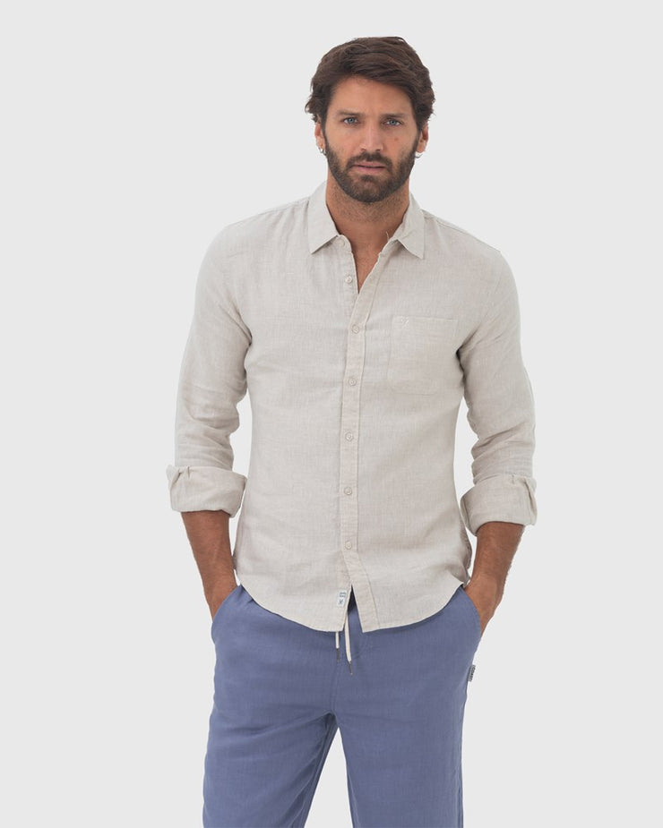 Men's Sand Linen bush jacket shirt . M main image 1