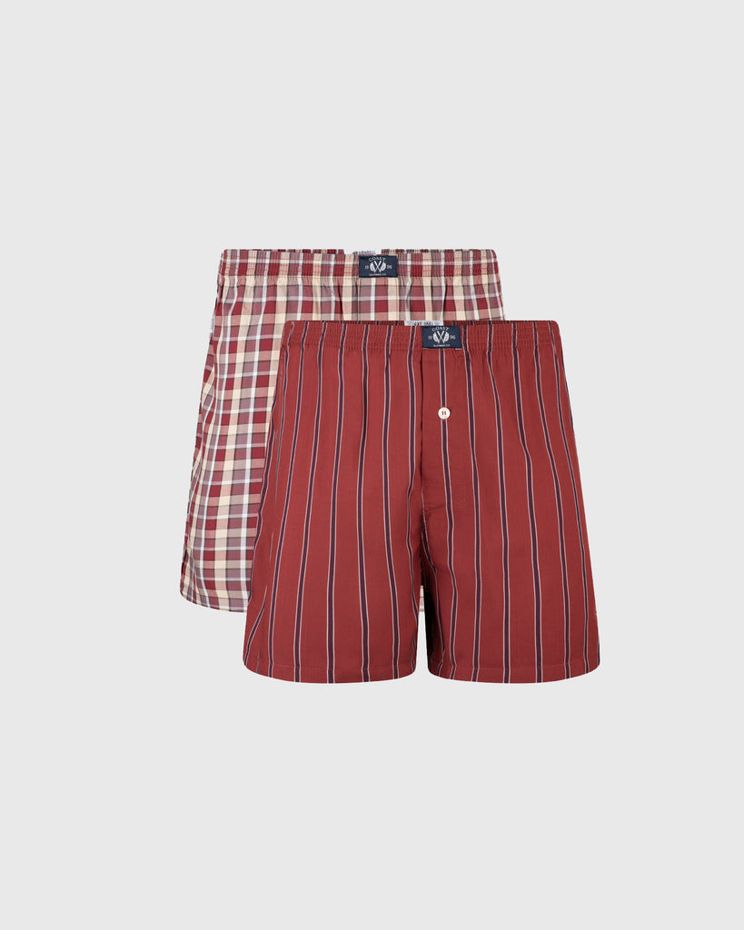 bamboo boxer shorts 2 pack in red