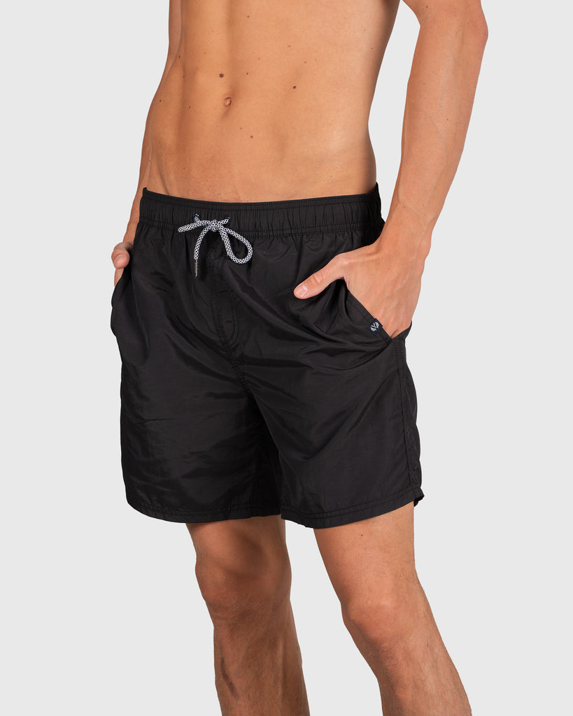 mens black swim shorts - side