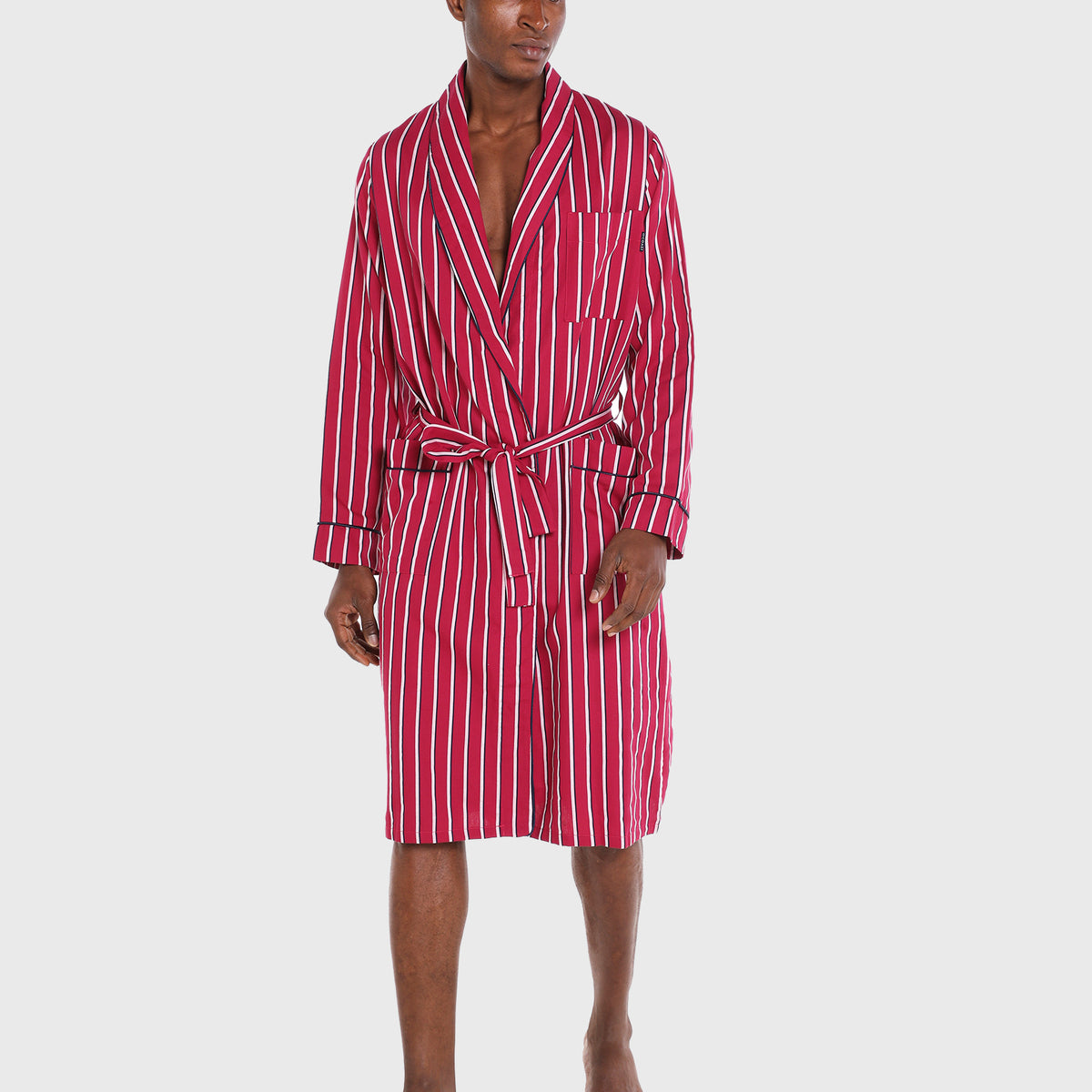 Rosie Stripe Gown – 100% Cotton Jacquard Robe | Coast Clothing Co.