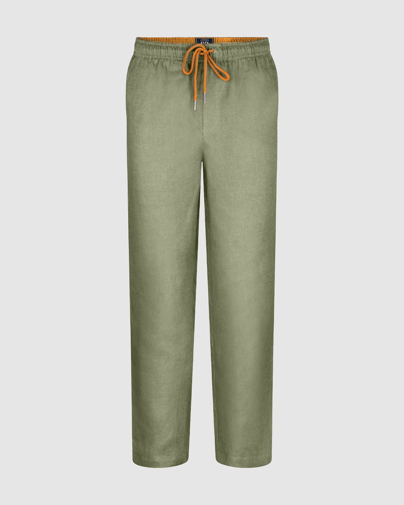 olive green linen pants
